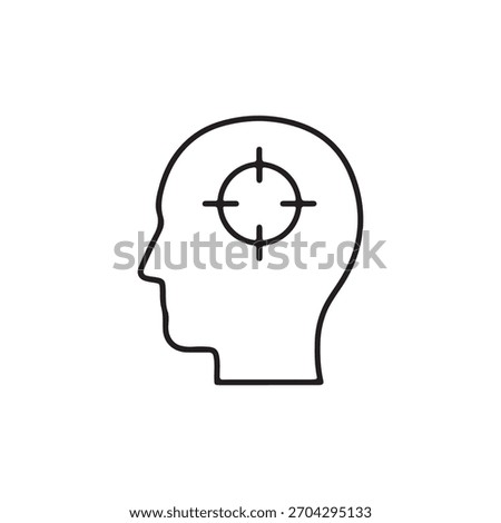 Line icon representing target, focus, audience, or specific user group on white back ground