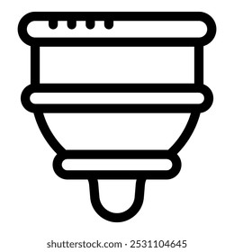 Line icon of a reusable menstrual cup, a sustainable alternative for feminine hygiene