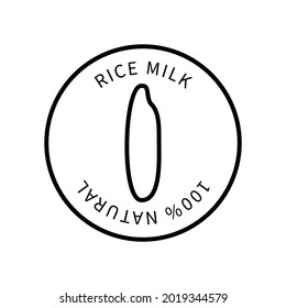Line Icon Rice In A Simple Style. Natural Product Containing Milk. Vector sign in a simple style isolated on a white background.