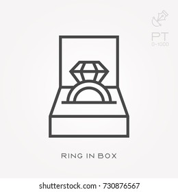 Line icon ring in box