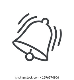 Line icon ringing bell. Simple vector illustration with ability to change.