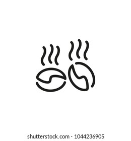 Line icon of roasted coffee beans. Hot coffee, fresh drink, aroma. Coffee concept. Can be used for topics like drink, service, agriculture