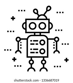 Line icon of robot 