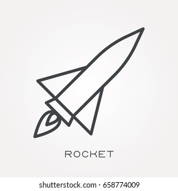 Line icon rocket