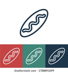 Line icon roll with cream