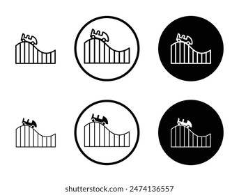 Line icon of a Roller Coaster for Amusement Park and Entertainment Themes suitable for apps and websites UI designs.