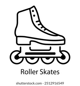 A line icon of roller skates 