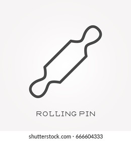 Line icon rolling pin