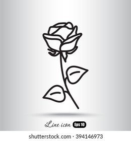 Line icon- rose