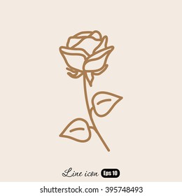 Line icon- rose