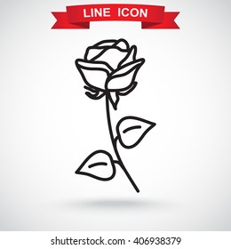 Line icon- rose