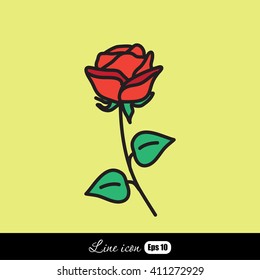 Line icon- rose