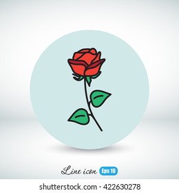 Line icon- rose