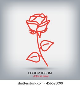 Line icon- rose