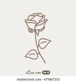 Line icon- rose