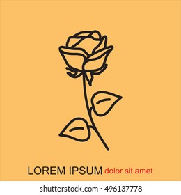 Line icon- rose