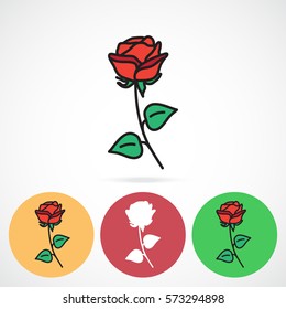 Line icon- rose