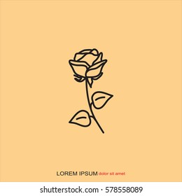 Line icon- rose