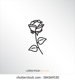 Line icon- rose
