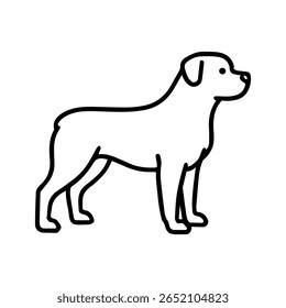 line icon Rottweiler dog vector on white background
Vector icon of dog breed on white background