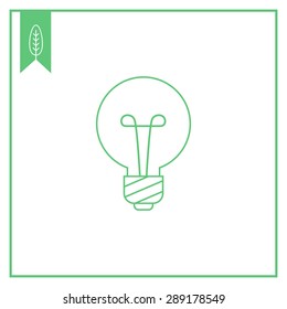 Line icon of round lightbulb