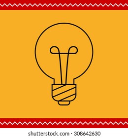 Line icon of round lightbulb