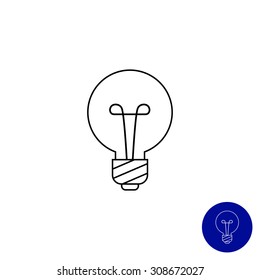 Line icon of round lightbulb