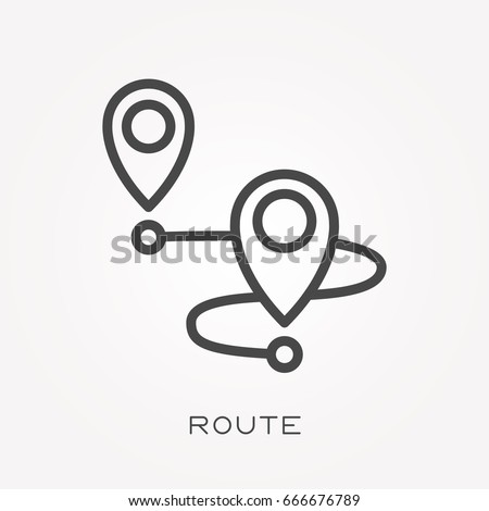 Line icon route