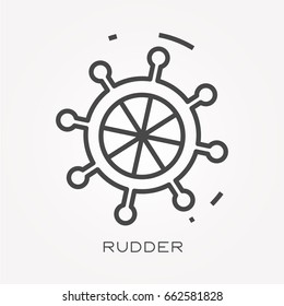 Line icon rudder