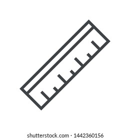Line icon ruler. Simple vector illustration with ability to change.