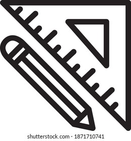 Lineardreieck und Bleistift-Symbol, Icon-Ausbildung können für mobile App, Website, Infografik, mit EPS-Datei editierbar usw. verwendet werden
