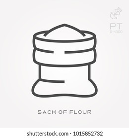 Line icon sack of flour