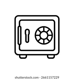 Vector seguro del depósito del icono de la línea en el fondo blanco
Línea de Vector icono de negocios sobre fondo blanco