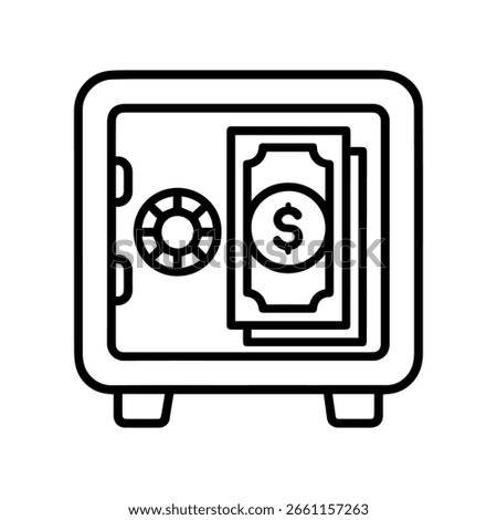 line icon safe with money vector on white background
Vector line icon business on white background