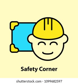 Line icon of Safety Corner. Logo concept in linear style. Vector illustration.