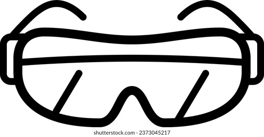 Icono de línea de gafas de seguridad como un contorno editable para su diseño