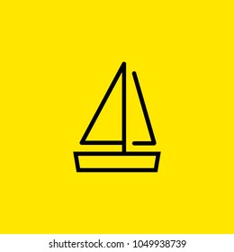 Line icon of sailboat. Yacht, regatta, harbor. Transport concept. Can be used for topics like transportation, travel, vacations