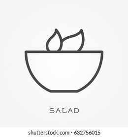 Line icon salad