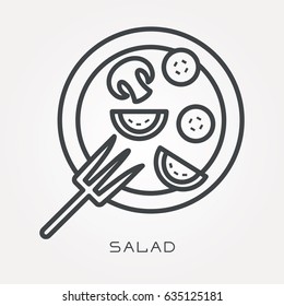 Line icon salad