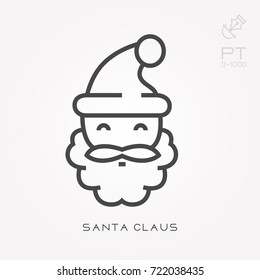 Line icon santa claus
