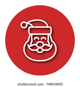 Line icon of Santa Claus with shadow. EPS 10