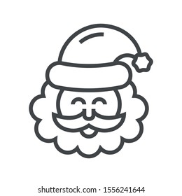 Line icon Santa Claus. Simple vector illustration with ability to change.