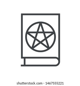 Line icon satanic bible. Simple vector illustration with ability to change.