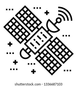 Line icon of satellite