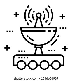 Line icon of satellite bus 