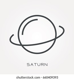 Line icon Saturn