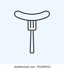 Line icon- sausag  on fork