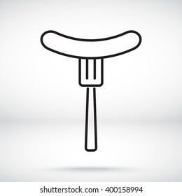 Line icon- sausag  on fork