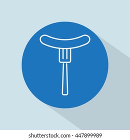 Line icon- sausag  on fork