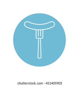 Line icon- sausag  on fork